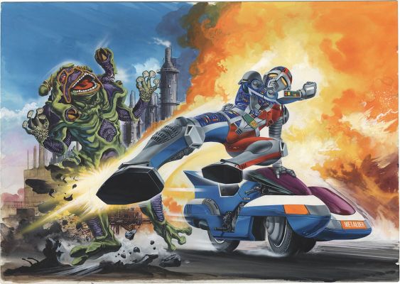 Toshio Okazaki Hand-Drawn Color Illustration "Ch jinki Metalder" | Mandarake (Big Web)