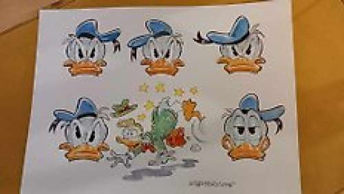 Alessandro Gottardo - 1 Watercolour - Donald Duck - "Colpo di fortuna" - 2023