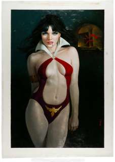 Enric (Enric Torres-Prat) Vampirella “Satisfaction”, the Daughter of Drakulon Painting Original Art, Oil on Canvas, circa 2000