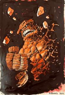 Caracuzzo, Giancarlo - 1 Original colour drawing - The Fantastic Four - The Thing - 2023 | Catawiki