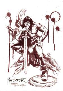 Martin R.R. - Conan The Barbarian After John Buscema - Wine Art - Original Painting | Catawiki