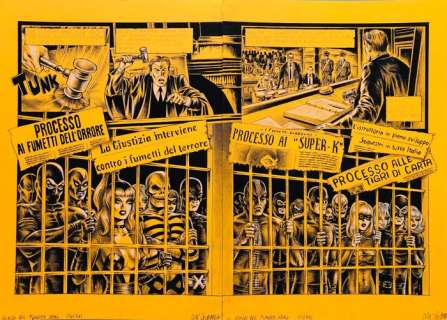 Nik Guerra - 2 Original colour page - Il Giallo del fumetto Nero - Tavole n. 20 e n. 21 - 2023 | Catawiki