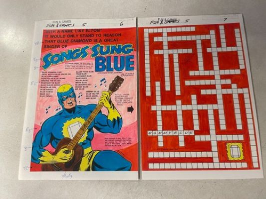 BLUE DIAMOND art original comic color guide 1980 2 PAGE SPLASH SINGS NEIL MARVEL | eBay US (Buy It Now)