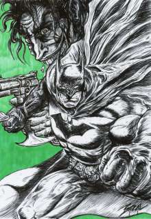 Angel Bazal Dessin original - Angel Bazal - Batman vs. Joker | Catawiki