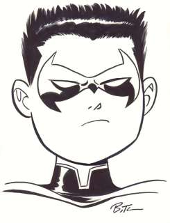 Bruce Timm - robin (damian wayne) portrait - signed
