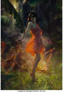 Charles Edward Chambers (American, 1883-1941) Fire Dancer, circa 1920 Oil on canvas 30 x 21 inches (76.2 x 53.3 - | Heritage