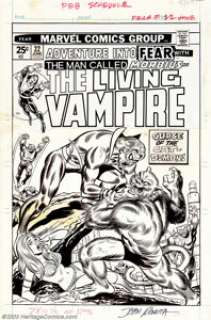 John Romita Sr. - Original Cover Art for Adventure into Fear #22 (Marvel, 1974). It‘s Living Vampire vs. -