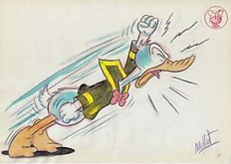 Millet - 1 Colour pencil drawing - Donald Duck - enbrocado - 2024 | Catawiki