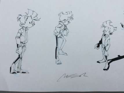 Munuera, José-Luis | Original drawing  - Set of 4 position studies  - Spirou | Catawiki