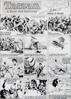 Burne Hogarth - Original Comic Strip Art for Tarzan Sunday dated 5-6-40 (United Features Syndicate, 1940). It - | Heritage