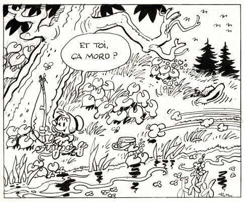 Macherot | Lot 436 - Sibylline, dessin original à l’encre de chine réalisé pour un calendrier. | Septimus