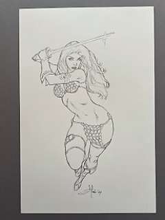 Mel Rubi (amerikanischer Comiczeichner) - 1 Original drawing - Red Sonja Warrior | Catawiki