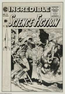 Jack Davis - Incredible Science Fiction #31 Cover Original Art (EC, 1955). Jack Davis rarely drew covers for the - | Heritage
