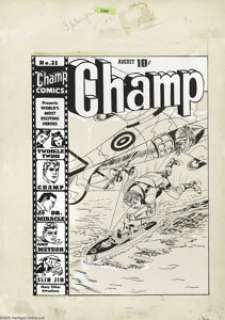 Jack Kirby and Joe Simon - Champ Comics #21 Cover Original Art (Harvey, 1942). This is a terrific WWII - | Heritage