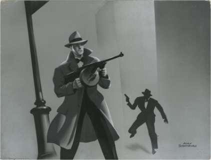 Alex Schomburg - Gunman Airbrushed Illustration Original Art (circa 1940s). Before he launched his legendary - | Heritage