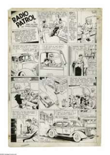 Charles Schmidt - Radio Patrol Sunday Comic Strip Original Art, dated 4-6-35 (King Features Syndicate, 1935). -