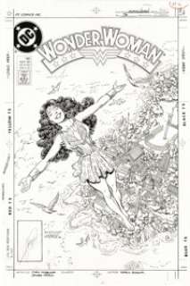 Chris Marrinan and George Perez - Wonder Woman #36 Cover Original Art (DC, 1989). High above Paradise Island, the -