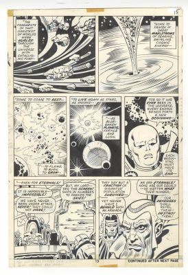 Fantastic Four #115 pg 15 Original Comic Art Buscema Sinnott Watcher Cosmic Scene | Neat Stuff Vault
