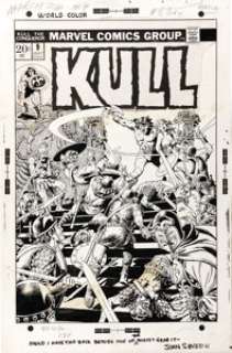 Marie and John Severin - Kull the Conqueror #9 Cover Original Art (Marvel, 1973).  Robert E. Howard‘s famed -