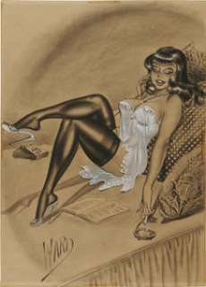 Bill Ward - Pin Up Girl Humorama Illustration Original Art (undated).  Few artists could top Bill Ward when it -