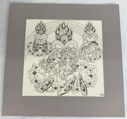 Junko Mizuno Original Art Pencil Drawing Kawaii Japanese Pop Surrealism | Neat Stuff Vault