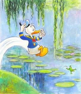 Tony Fernandez - Donald Duck Inspired By Claude Monet’s "Water Lilies" (Nymphéas, 1910) - Original Painting - 65 x 50 | Catawiki