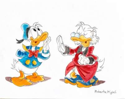 Migheli, Roberta - 1 Original drawing - Donald Duck - 2020 | Catawiki