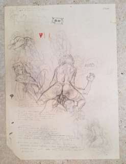 Paolo Eleuteri Serpieri - 1 Pencil drawing - Druuna - Serpieri RectoVerso Erotic Double Side Studio Drawing | Catawiki