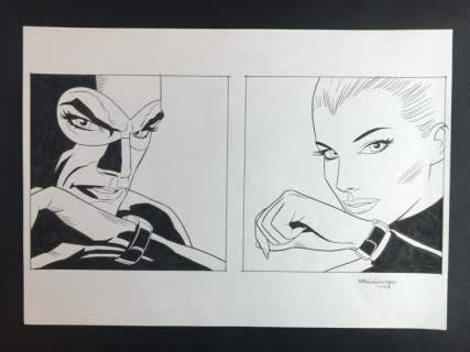 Zaniboni, Sergio - 1 Original drawing - Eva e Diabolik - Radio-Orologio - 2008 | Catawiki