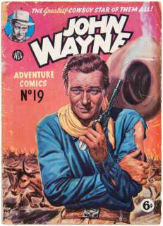 WALTER HOWARTH â€œJOHN WAYNE ADVENTURE COMICSâ€ LARGE ORIGINAL ART COVER PAINTING WITH COMIC. | Hake’s