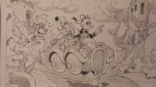 Alessandro Gottardo - 1 Original drawing - Donald Duck - "Viaggio fra castelli, draghi e draghetti" - 2023 | Catawiki
