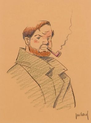 Lot 98 - André Juillard (1948-2024) Portrait du Professeur Mortimer Fusain et… | Fauve Paris