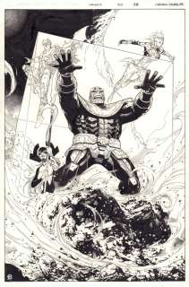 Jim Cheung, Mark Morales - Infinity #6 P.38 - Thanos, Captain Marvel (Carol Danvers,) Hyperion, & Proxima Midnight Splash - 2014 Signed