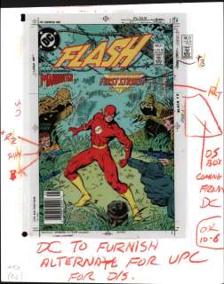 Don Simpson, Larry Mahlstedt, Vintage Stats And Production Art | Flash #21 Cover Color Seps - Wally West Vs. Durlans - 1988 | Anthony’s Comic Book Art