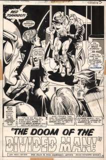 Dick Dillin, Dick Giordano - Justice League of America #109 P.3 - ‘The Doom of the Divided Man!‘ Title Splash - Red Tornado, Eclipso (Bruce Gordon,) Flash, Batman, the Atom, Elongated Man, Black Canary, & Green Arrow - 1974
