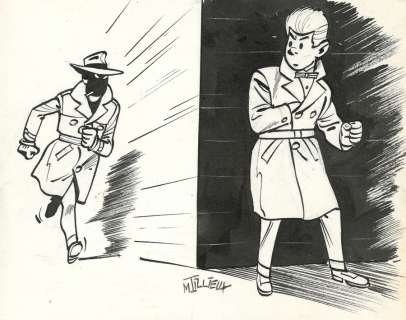 Tillieux | Gil Jourdan, illustration Ã  l’encre de Chine… | Millon