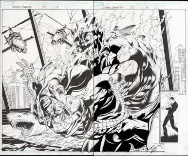 Mark Bagley - ULTIMATE SPIDER-MAN #73 Double Page Spread | ComicConnect