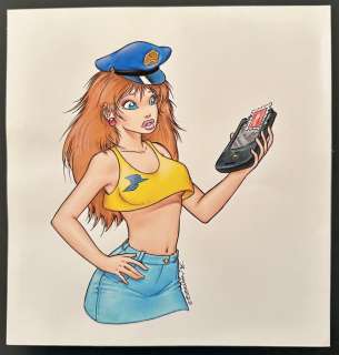 Bellamy, Bruno - 1 Original colour drawing - La Postière - 1996 | Catawiki