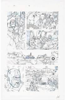 Jorge Lucas - Tavola originale per IRON MAN #73 (418). Cm. 28 x 44. MARVEL COMICS USA 2003. Pag. 16. Signed by Lucas.