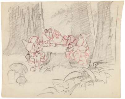 "SNOW WHITE AND THE SEVEN DWARFS" ORIGINAL & EARLY CONCEPT ART LOT. | Hake’s