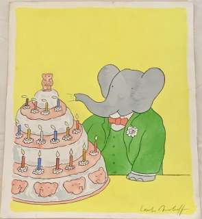 Babar Original Illustration by Laurent de Brunhoff | Animazing Gallery