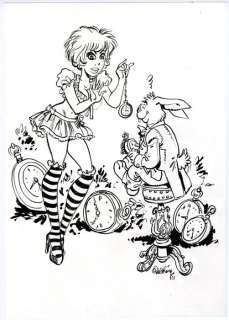 Walthéry, François - 1 Original drawing - Natacha - Hommage à Alice au pays des merveilles - 2021 | Catawiki