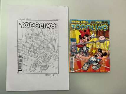 Corrado Mastantuono - 1 Original preliminary drawing - Topolino - n. 2866 Topolino e Minni - 2010 | Catawiki