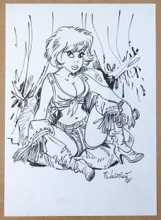 Walthéry, François - 1 Original drawing - Natacha - Cow-girl - 2021 | Catawiki
