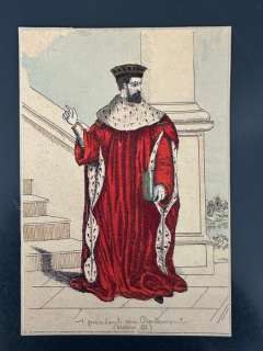 Jacobs, E.P. - 1 Original colour drawing - 1er Président au parlement de Paris : Henri III - 1919 | Catawiki