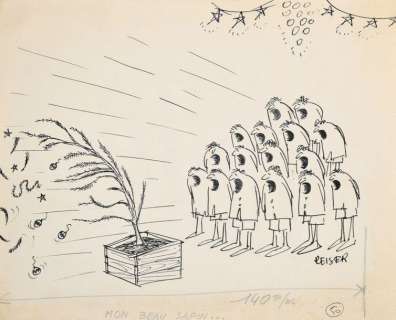 Reiser | LE TUNNELIER Illustration Ã  l’encre de chine, signée en bas Ã  droite, | Cornette de St Cyr