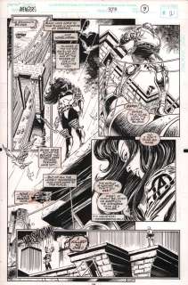 Steve Epting, Tom Palmer - Avengers #373 P.12 - Sersi on the Brooklyn Bridge - Signed on Back - 1994