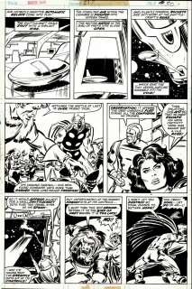 John Buscema Tony Dezuniga - Thor #259 P 30 (Thor, Sif, Hogun, Fandral, Volstagg, Grey Gargoyle & Lion Captain Fe-Lon!) 1977