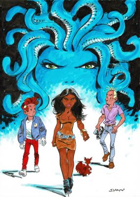 Dany | Lot 223 - Spirou et la Gorgone bleue en édition originale, agrémenté d’une dédicace. Proche de l’état neuf. | Septimus