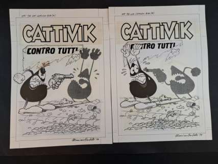 Bonfatti; Silver - 2 Original cover - Cattivik Contro Tutti - 1994 | Catawiki
